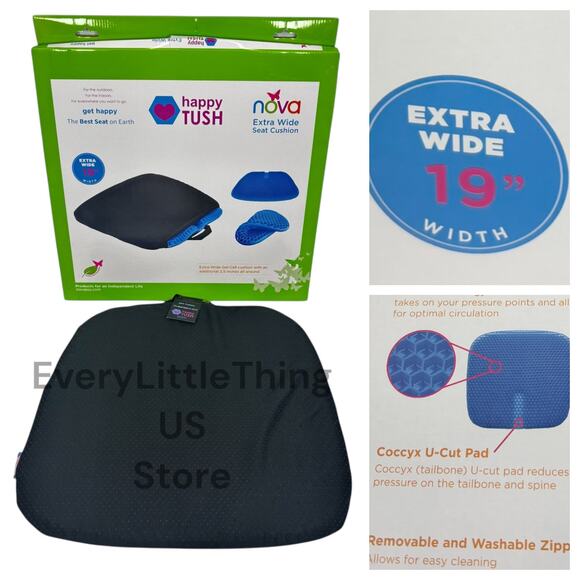 Nova Happy Tush Gel Cell Seat Cushion Coccyx Car Bath Office Extra Wide 2607-R - Picture 1 of 13